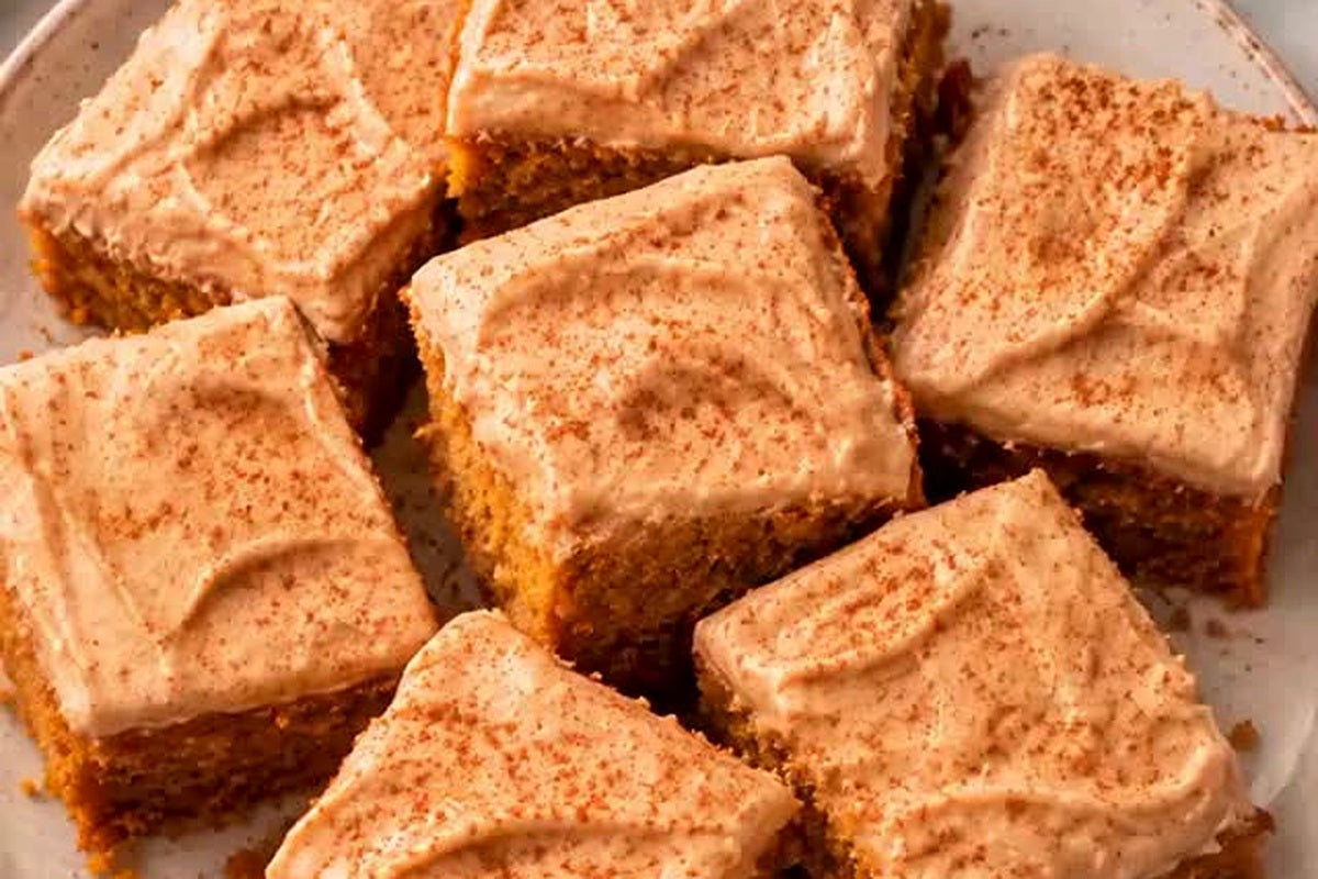 Pumpkin espresso cake with brown sugar espresso cream cheese frosting