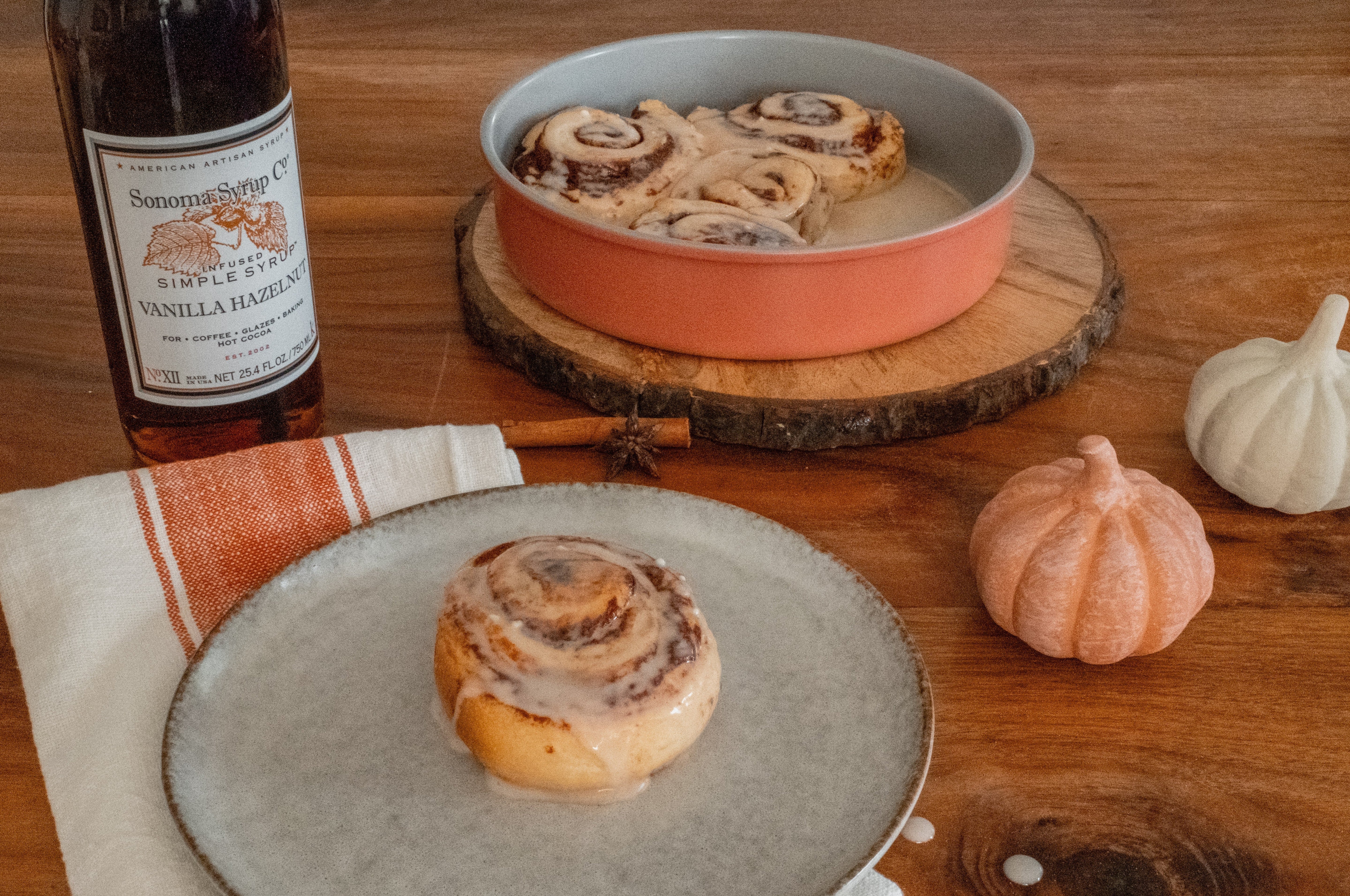 Hazelnut Glazed Cinnamon Rolls - Sonoma Syrup Co.