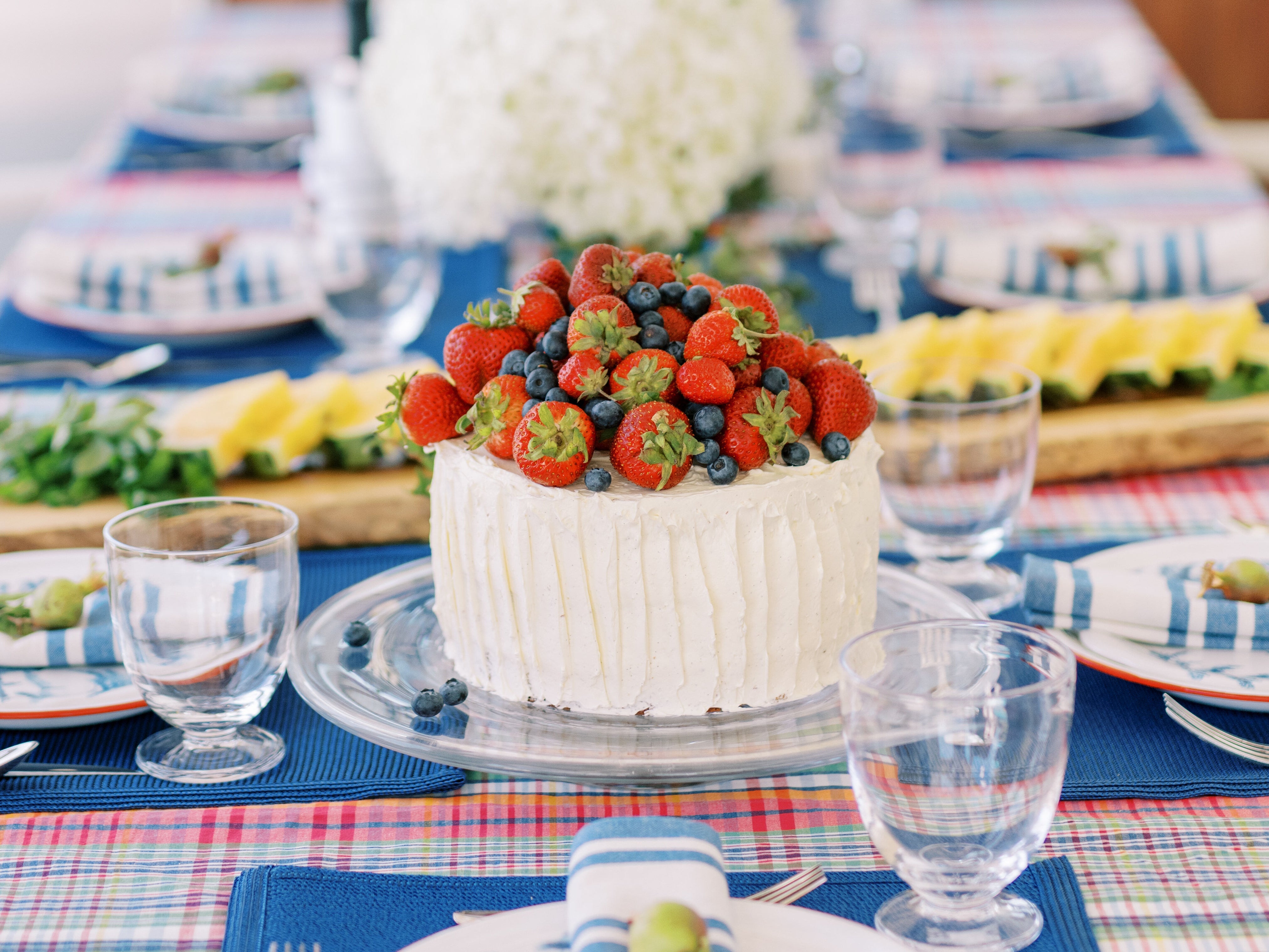 Red, White, and Blue "Berries" Coconut Cake - Sonoma Syrup Co.