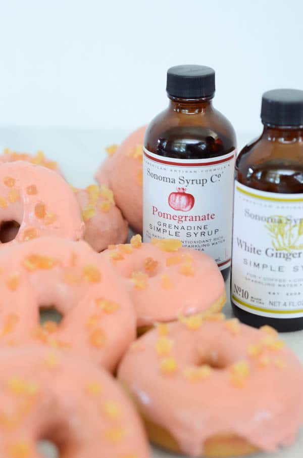 Vanilla-Ginger Doughnuts with Pomegranate Glaze - Sonoma Syrup Co.
