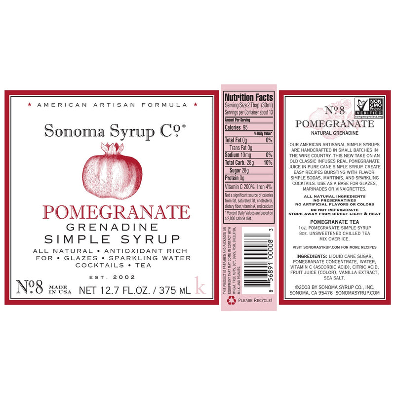 No. 8 Pomegranate Simple Syrup - Sonoma Syrup Co.